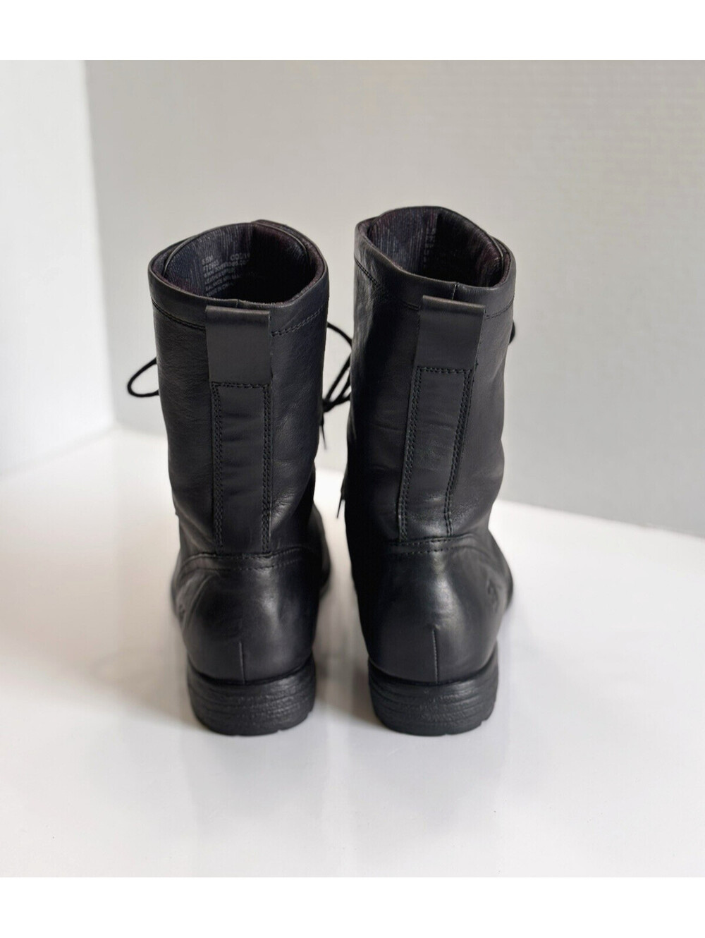 Born Neon Combat Boots Womans Size 8.5 M Black Leather Lace Up Comfort Round Toe - Picture 5 of 16